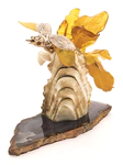 Sculptural composition "Orchid with a beetle"