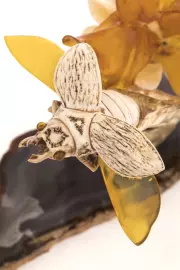 Sculptural composition "Orchid with a beetle"