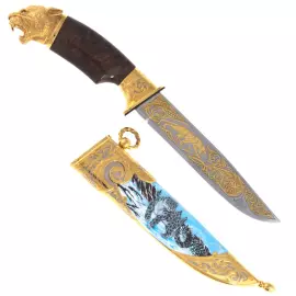 Нож украшенный "Снежный барс" Златоуст