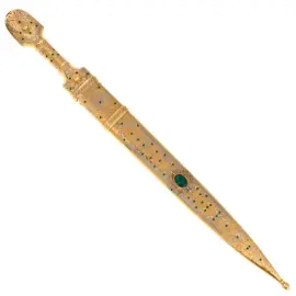 Кинжал "Кавказский" с филигранью и малахитом, Златоуст Кинжал "Кавказский" с филигранью и малахитом, Златоуст