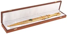 Кинжал "Кавказский" с филигранью и малахитом, Златоуст Кинжал "Кавказский" с филигранью и малахитом, Златоуст