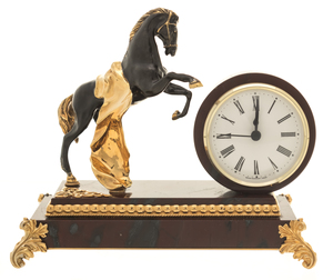 Table clock "Voronoi" made of jasper, Zlatoust
