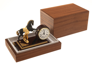 Table clock "Voronoi" made of jasper, Zlatoust