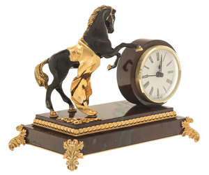Table clock "Voronoi" made of jasper, Zlatoust