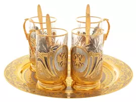 Чайный набор "Патриот" на 4 персоны, Златоуст