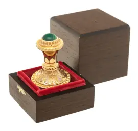 Печать с малахитом и фианитами, Златоуст Печать с малахитом и фианитами, Златоуст