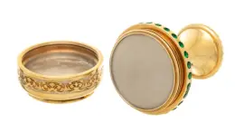 Печать с малахитом и фианитами, Златоуст Печать с малахитом и фианитами, Златоуст