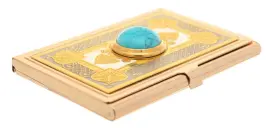 Визитница карманная "Элегант" с бирюзой, Златоуст