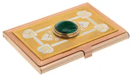 Визитница карманная "Элегант" с малахитом, Златоуст