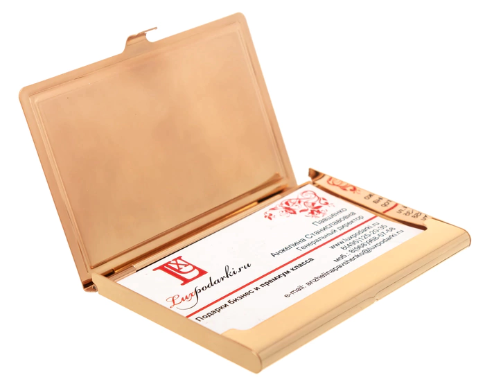 Pocket business card holder "Elegant" with malachite, Zlatoust