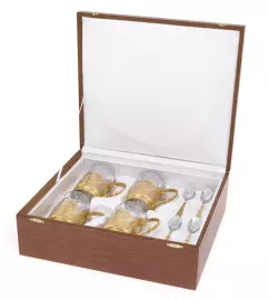 Чайный набор "Герб РФ" на 4 персоны, Златоуст