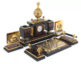 Настольный набор из яшмы "Герб РФ" Златоуст