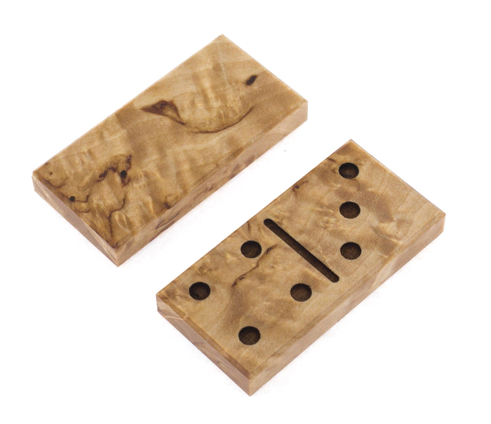 Dominoes made of Karelian birch