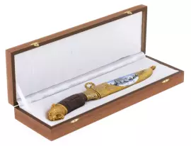 Нож с эмалями "Снежный барс" Златоуст