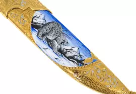 Нож с эмалями "Снежный барс" Златоуст