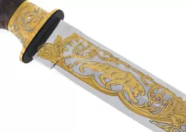 Нож с эмалями "Снежный барс" Златоуст