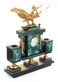 Письменный набор "Орёл" малахит