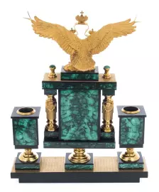 Письменный набор "Орёл" малахит