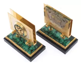 Письменный набор "Орёл" малахит