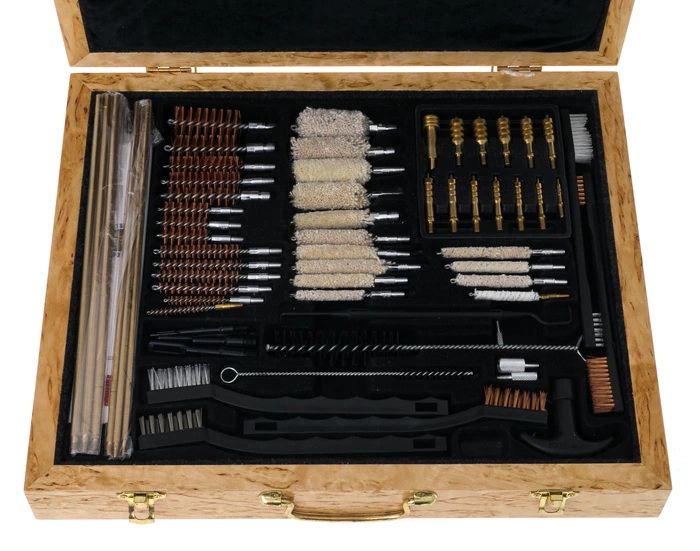 Karelian birch weapon cleaning kit "Confrontation" 63 items, Zlatoust
