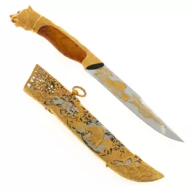Нож "Хозяин леса" с эмалями, Златоуст