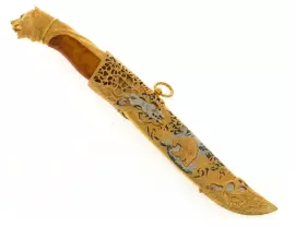 Нож "Хозяин леса" с эмалями, Златоуст