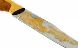 Нож "Хозяин леса" с эмалями, Златоуст