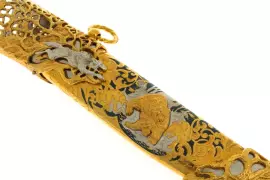 Нож "Хозяин леса" с эмалями, Златоуст