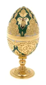 Яйцо-трансформер с эмалями, зелёное