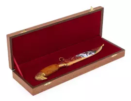 Нож с эмалями "Орел" дамаск, Златоуст