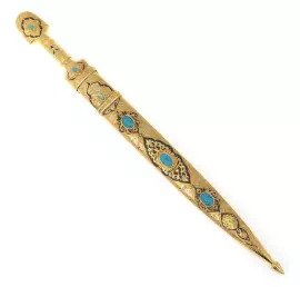 Кинжал кавказский с филигранью и бирюзой