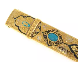 Кинжал кавказский с филигранью и бирюзой