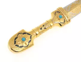 Кинжал кавказский с филигранью и бирюзой