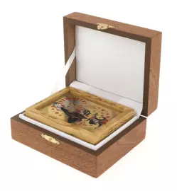 A deck of playing cards "Joker" in a gift box (Karelian birch)