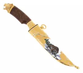 Нож "Тигр на охоте" с эмалями