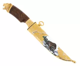 Нож "Тигр на охоте" с эмалями
