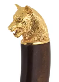 Нож "Волк" (дамаск, эмали, карельская береза)