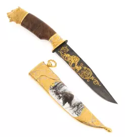 Нож "Медведь с собаками"