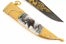 Нож "Медведь с собаками"