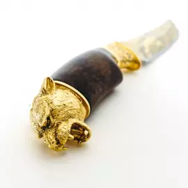 Нож "Барс" Златоуст, литая голова, накладка на ножнах, сталь 95*18, карельская береза