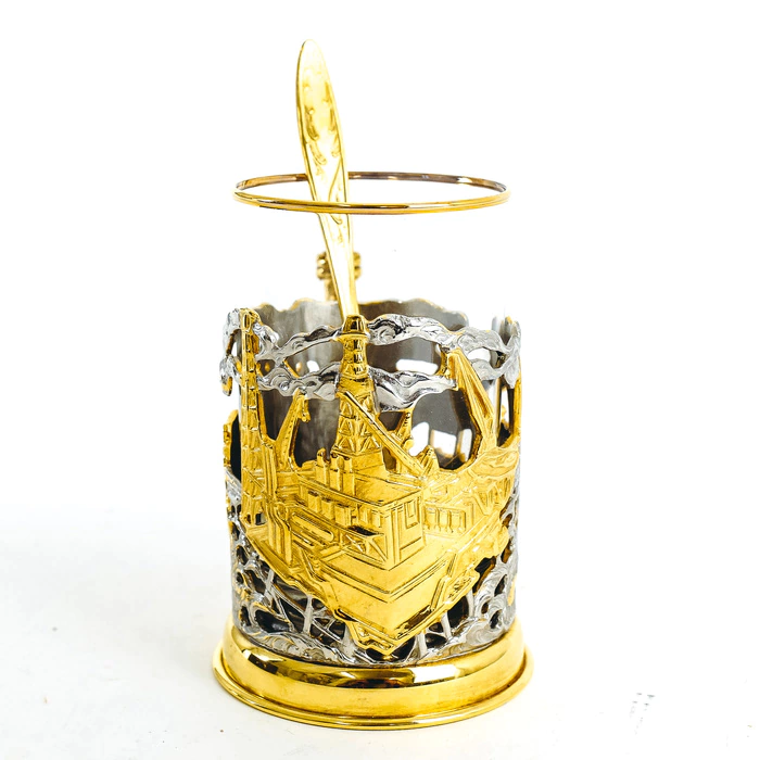 Cup holder "Oil production" with a spoon in a case