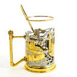 Cup holder "Oil production" with a spoon in a case