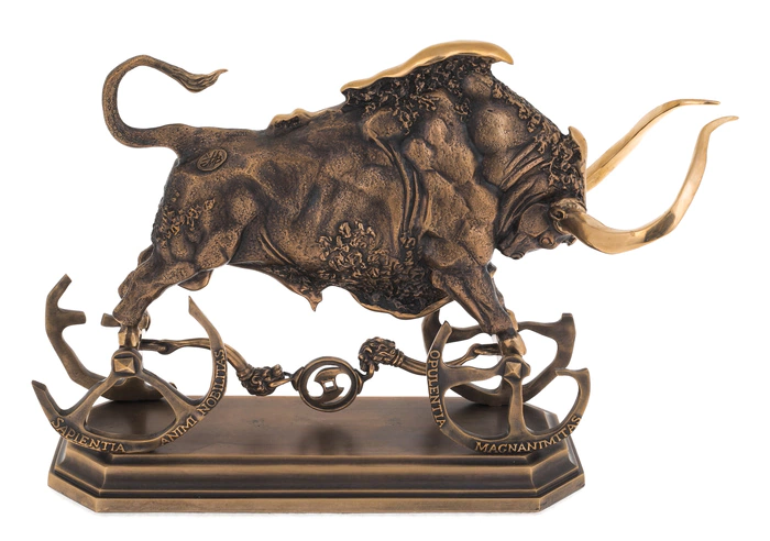 The author's bronze sculpture "Golden Calf"