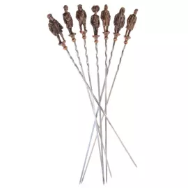 Набор авторских шампуров из бронзы "Золотые кадры" на 7 персон