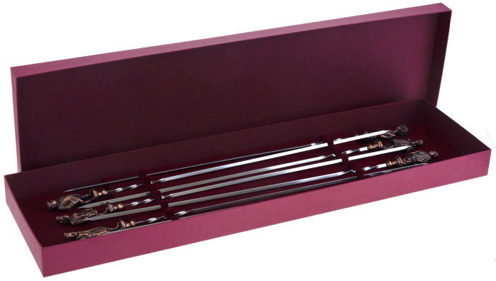 A set of original bronze skewers "Golden frames"