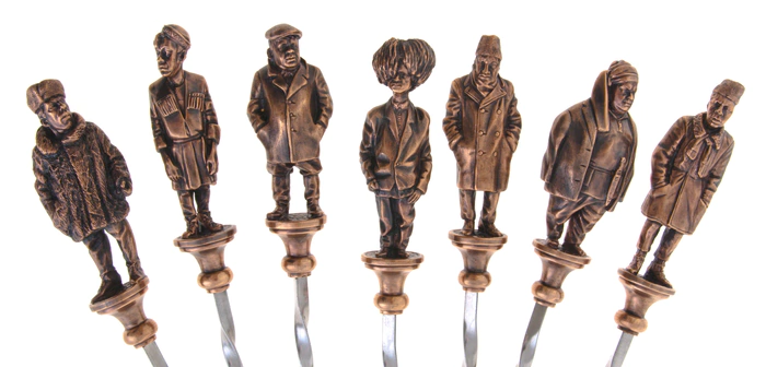 A set of original bronze skewers "Golden frames"