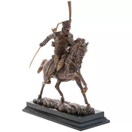 Авторская скульптура из бронзы "Гусар на коне"