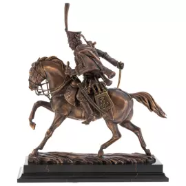 Авторская скульптура из бронзы "Гусар на коне"