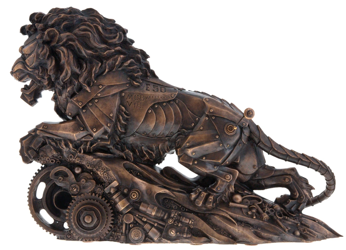 The author's bronze sculpture "Mechanical Lion. Steampunk"