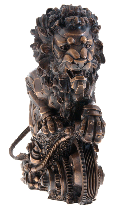 The author's bronze sculpture "Mechanical Lion. Steampunk"